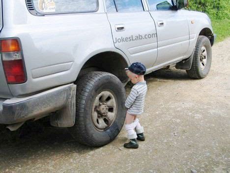 Funny revenge of kids - car, funny, kid, pee, picture, revenge