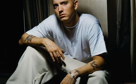 Eminem Hip Hip Hop Rap Shady Slim Sitting Tattoo Indoors Hd