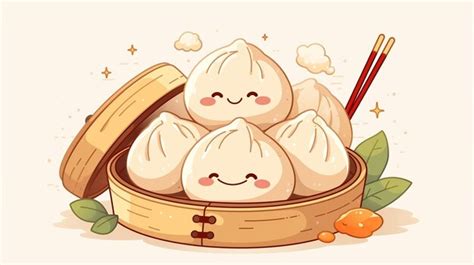 premium vector mongolian buuz  meat dumplings