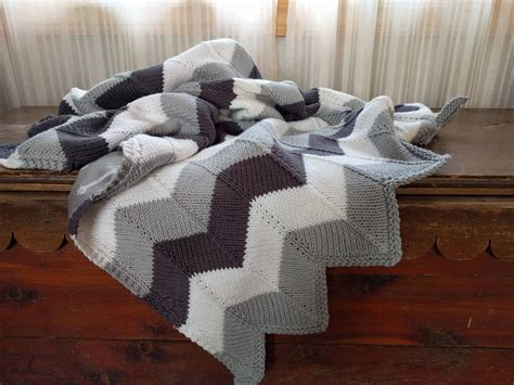 Custom Chevron Knit Baby Blanket