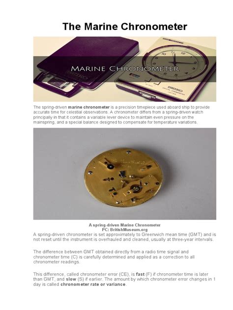 The Marine Chronometer | PDF | Clock | Metrology