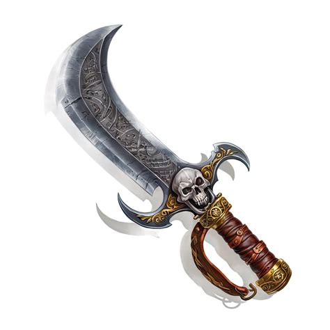 Pirate Cutlass With Intricate Skull Design 48561382 Png