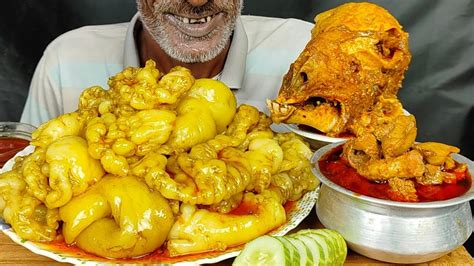 Asmr Eating Most Oily Mutton Fat Curry Big Goat Head Curry Spicy