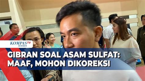 Akui Keliru Sebut Asam Sulfat Untuk Ibu Hamil Gibran Maaf Mohon