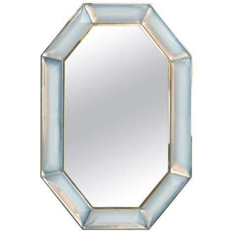 Bespoke Octagon Smoked Murano Glass Mirror In Stock For Sale At 1stdibs