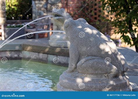 Stone Frog Fountain Stock Photo Image Of Pond Architectural