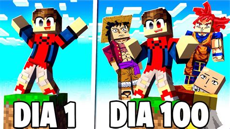 Sobrevivi Dias Em Apenas Um Bloco Dos Animes No Minecraft Youtube