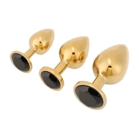 Gold Plug Anal Training Set 3 Piece Love Plugs Ca