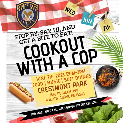 Abington Police On Twitter Join Us For Cookout With A Cop On