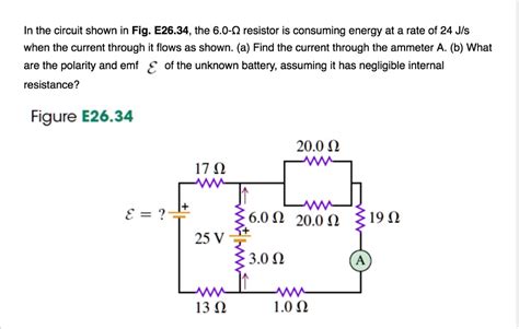 SOLVED In the circuit shown in Fig E26 34 the 6 0 Î resistor is