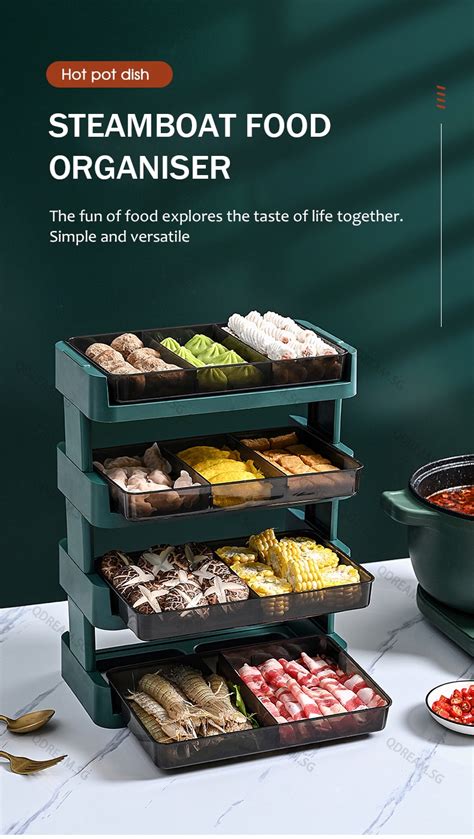 YOULITE Steamboat Food Organiser Steamboat Tray Holder Kitchen Storage Dish Tray Food Tray Hot