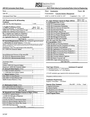 Fillable Online Asu Curriculum Checksheet Based On Blue Sky Asu Fax