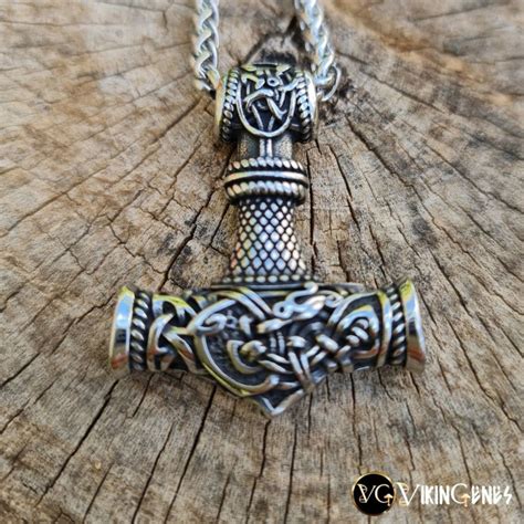 Collar Vikingo De Acero Inoxidable Martillo De Mjolnir Thor Etsy