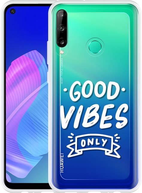 Hoesje Geschikt Voor Huawei P40 Lite E Good Vibes Wit Bol