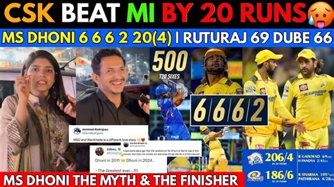 Csk Beat Mi Dhoni Hatrick Of Sixes Vs Pandya The Myth