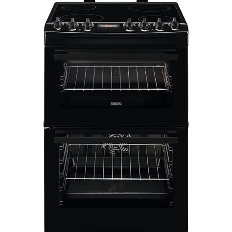 Zanussi 60cm Double Oven Electric Airfry Cooker With Steambake Black