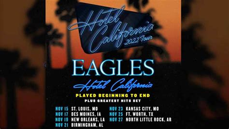 Additional Date Added To Eagles Hotel California 2022 Tour