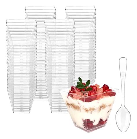 Cucharas Desechables Transparentes Postre De Taza Individual Meses