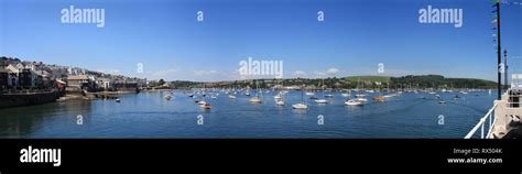 Falmouth Cornwall and River Fal panorama Stock Photo - Alamy