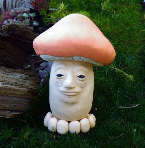 Mushroom Mushroom Man Polymer Clay Figurine Clay Sculpture Etsy