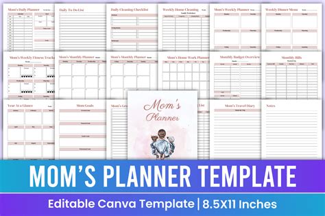 Mom S Planner Canva Template Graphic By A Zdesign Creative Fabrica