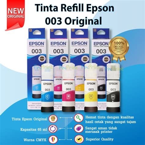 Jual Tinta Epson 003 Original Refill 65ml Printer Epson EcoTank Ink