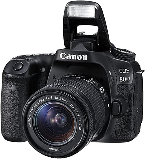 Amazon.com : Canon EOS 80D Digital SLR Kit with EF-S 18-55mm f/3.5-5.6 ...