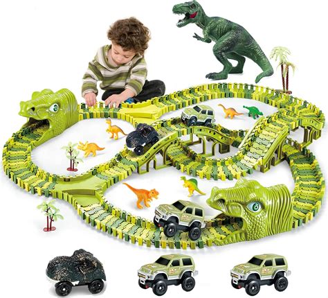 Flexible Dinosaur Race Car Track Playset With Loop Australia Ubuy