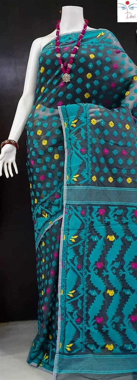 Traditional Muslin Dhakai Jamdani Saree From West Bengal Etsy