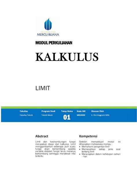 PDF PERTEMUAN 1 KALKULUS U DOKUMEN TIPS