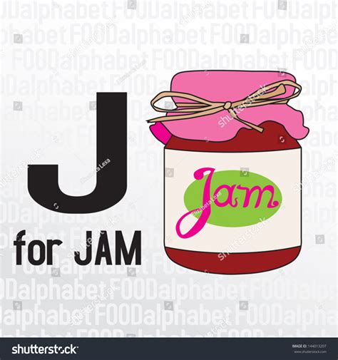 J Jam Food Alphabet Stock Vector Royalty Free 144013207 Shutterstock