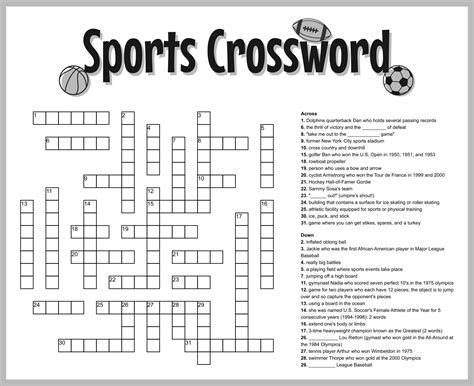 Sport Crossword Free Pdf Printables Printablee