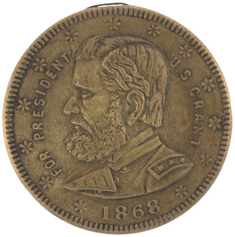 Hake S Grant Colfax Ferrotype Pothole Jugate Ferrotype Badge