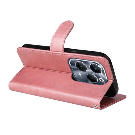 For Infinix Hot 40 Hot 40 Pro Classic Calf Texture Flip Leather Phone Case Rose Gold