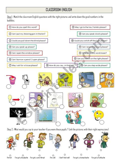 Classroom English Esl Worksheet By Leschoupies