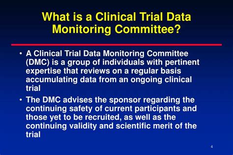 Ppt Use Of Data Monitoring Committees Dmc In Device Trials An Fda