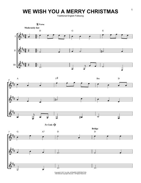 We Wish You A Merry Christmas By Christmas Carol Sheet Music For Guitar