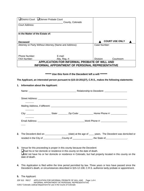 Application Probate Personal Fill Out Sign Online DocHub