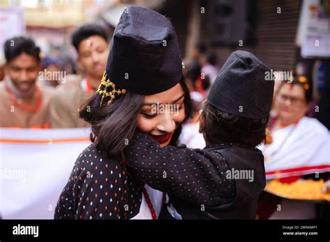 Kathmandu Nepal Th Dec A Woman With A Kid From The Newar