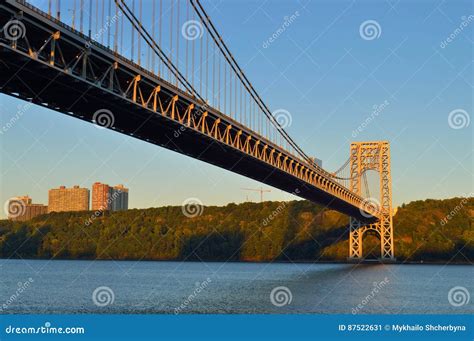 George Washington Bridge at Sunrise. Stock Image - Image of apple ...