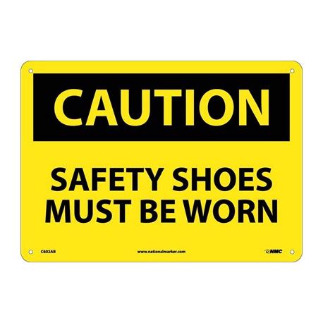 NMC C602 Caution Safety Shoes Must Be Worn Sign 10 X 14