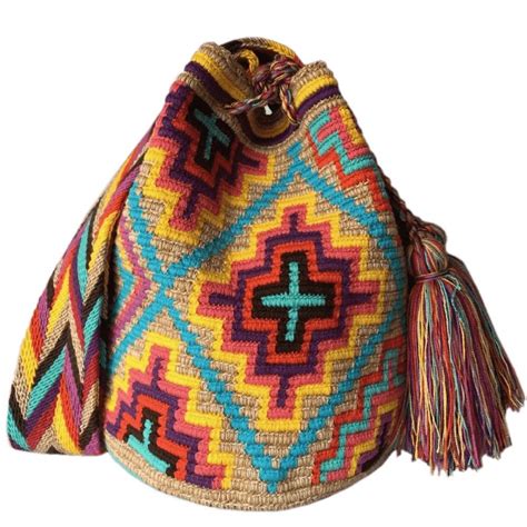 Large Double Thread Wayuu Mochila Bag Made In The Desert Of La Guajira