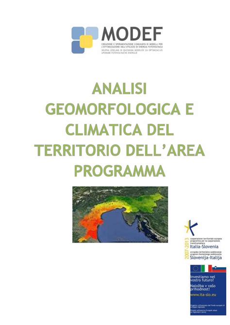 Pdf Analisi Geomorfologica E Climatica Del Territorio Modef It