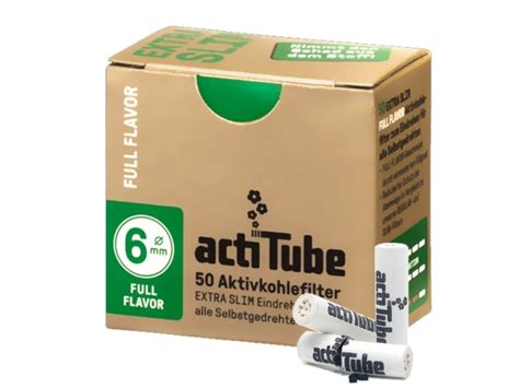 6mm actiTube Extra Slim 50 φίλτρα ενεργού άνθρακα