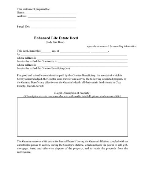 Clay County Florida Enhanced Life Estate Deed Fill Out Sign Online And Download Pdf