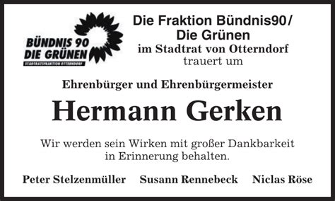 Hermann Gerken Gedenken Niederelbe Zeitung