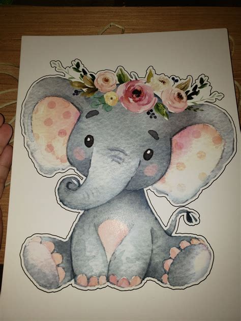 Inch Pink Floral Elephant Baby Shower Centrepiece Girl Baby Etsy