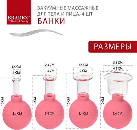 Банки вакуумные для тела и лица розовые, 4 шт — купить оптом со склада ...