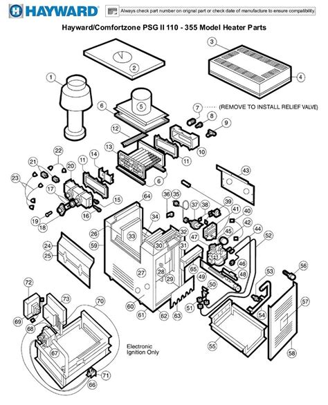 Haywardcomfortzone Psg Ii 110 355 Model Heater Parts