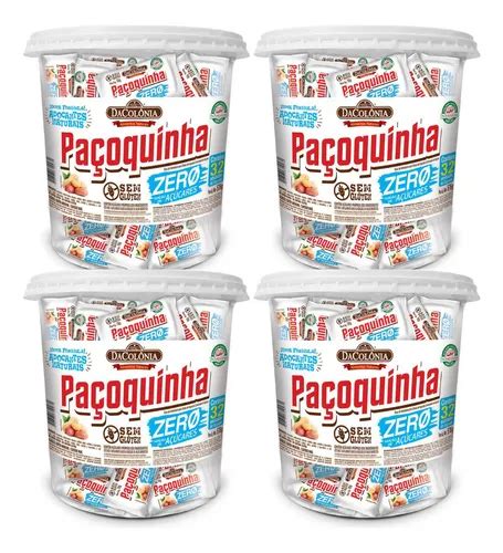 Paçoquinha Zero Açucar - Paçoquinha Diet Zero Açúcar 576g Dacolônia 4 Potes | Frete grátis